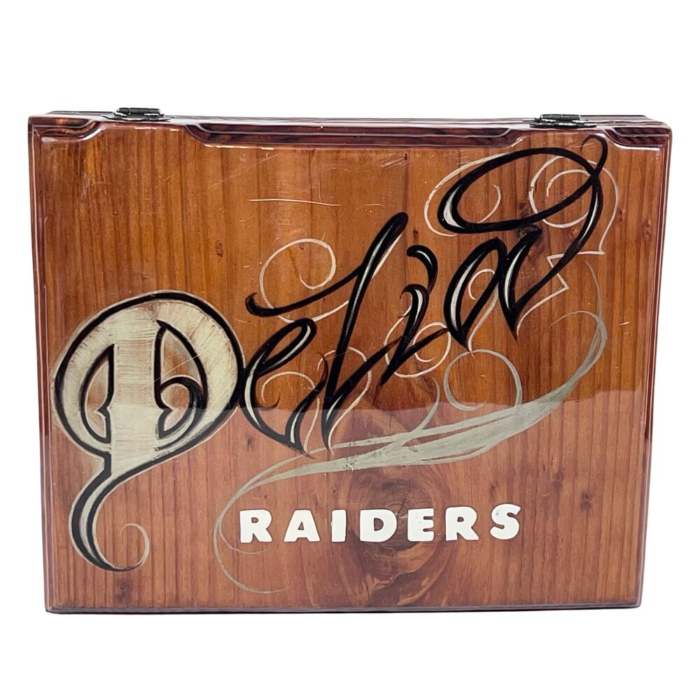 Las Vegas Raiders Glossy Wood Storage Box Rolling Tray Custom Made